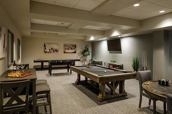 Game room with pool table